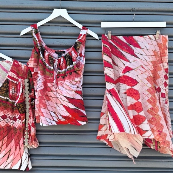 Roberto Cavalli Dresses & Skirts - 3-piece 2004 Roberto Cavalli Pink and Red Set